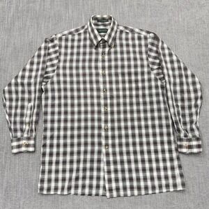 Vintage Neil Martin Mens 16 32-33 Plaid Button Down Shirt Cotton Blend USA